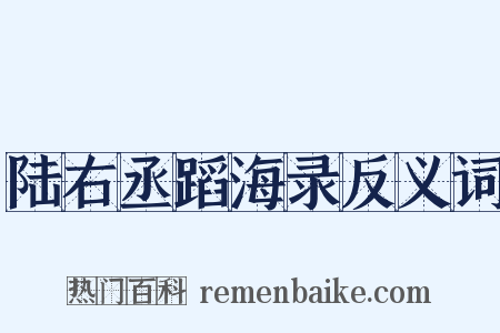 陆右丞蹈海录反义词是什么意思的图片